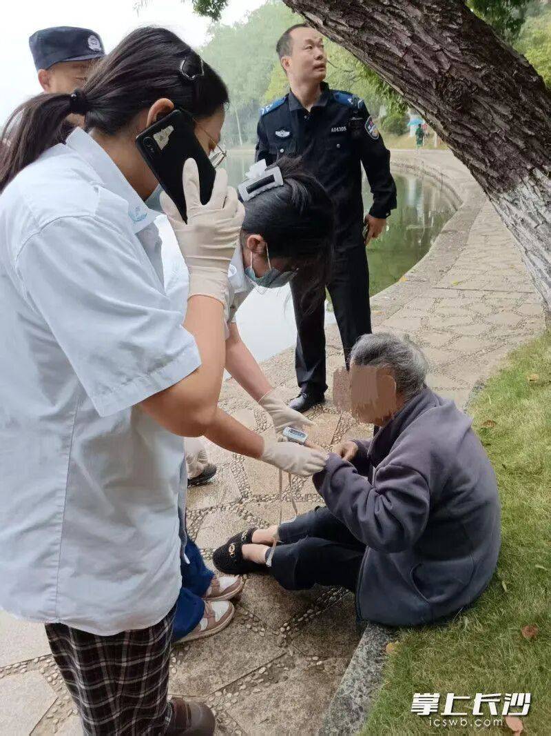 事发湖南烈士公园！80多岁老人不慎落湖，众多市民合力救助